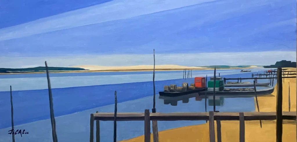 N° 412 La Dune du Pyla vue du Mimbeau au Cap Ferret, 100 X 50, 2022