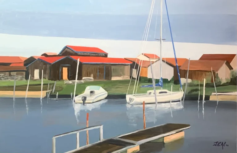 N° 454 , Sur le port de la Teste, 81 X 54, 2024